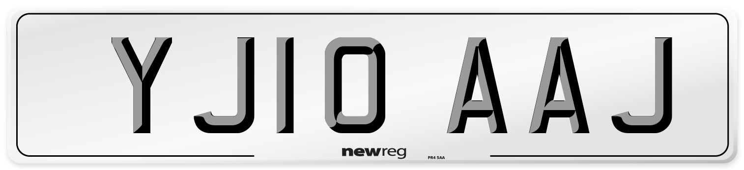 YJ10 AAJ Number Plate from New Reg